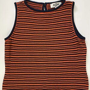St. John Tank Top Women’s 14 Navy Orange Striped Vintage 90s Knits